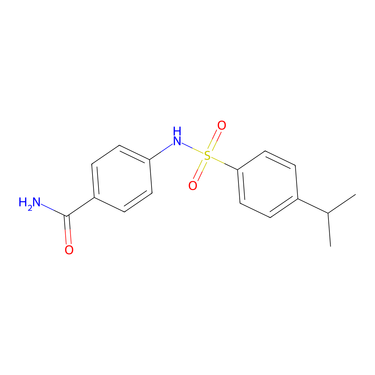 4-[(4-Propan-2-ylphenyl)sulfonylamino]benzamide molecular structure, CAS 1161-27-9