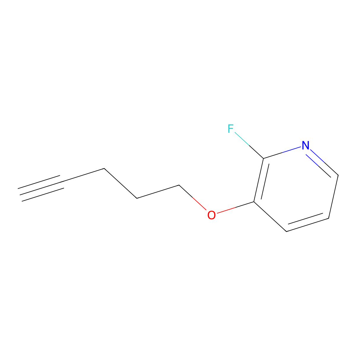 2-Fluoro-3-(pent-4-yn-1-yloxy)pyridine molecular structure, CAS 1161009-63-7