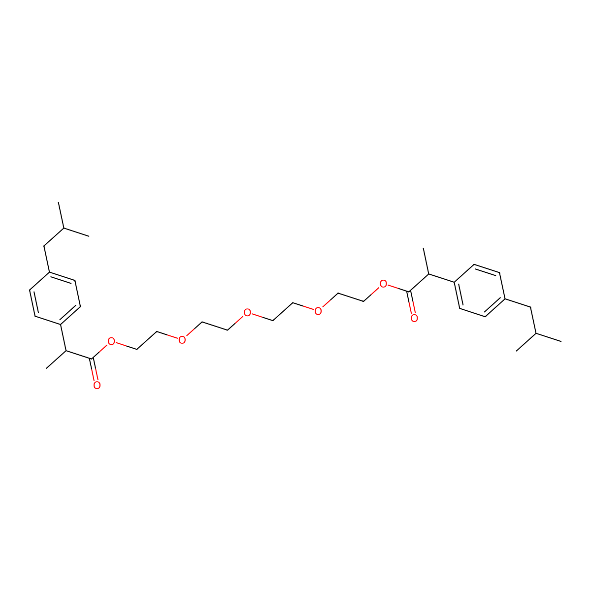 Tetraethyleneglycol Bisibuprofen Ester molecular structure, CAS 1161014-75-0