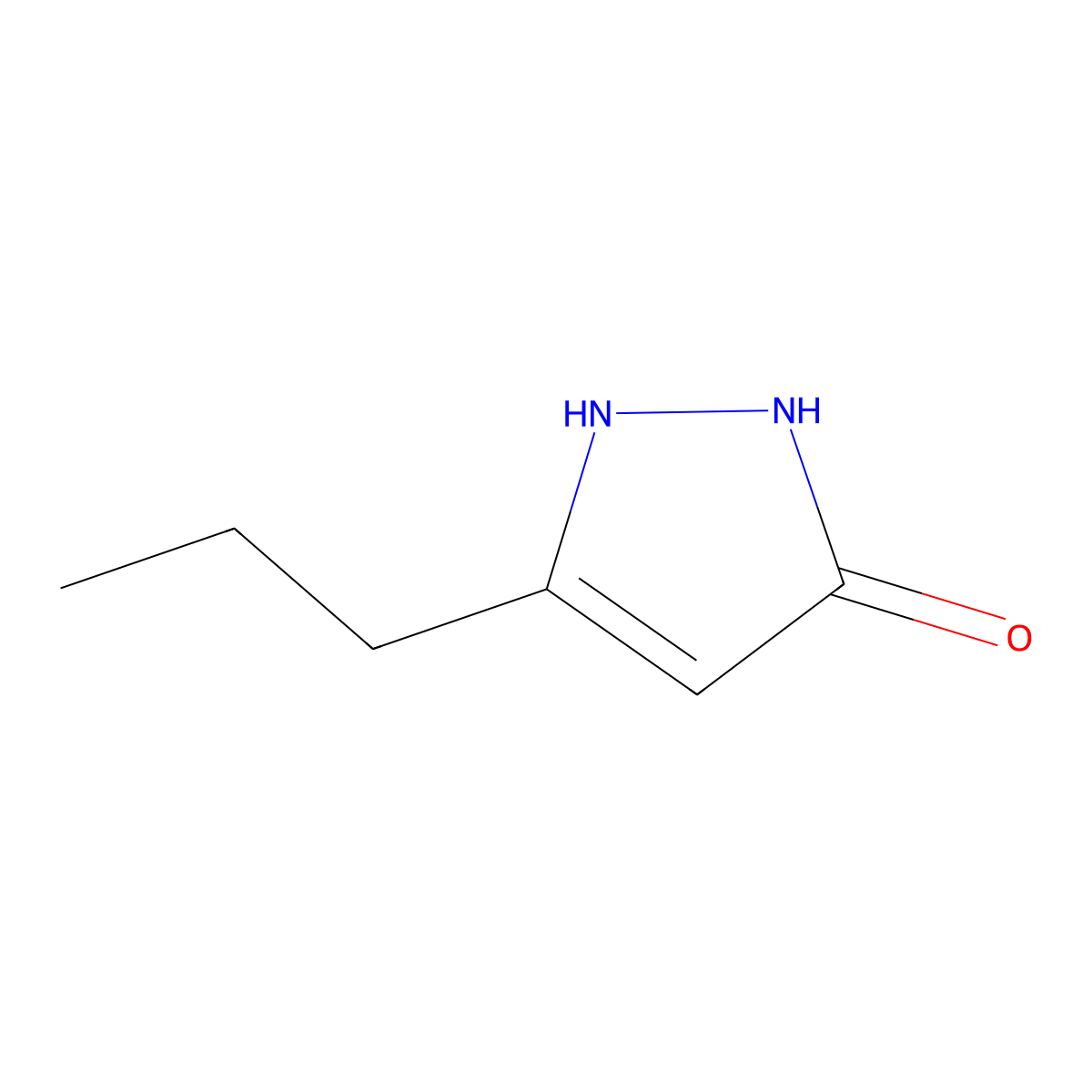 5-Propyl-1,2-dihydropyrazol-3-one molecular structure, CAS 116106-29-7