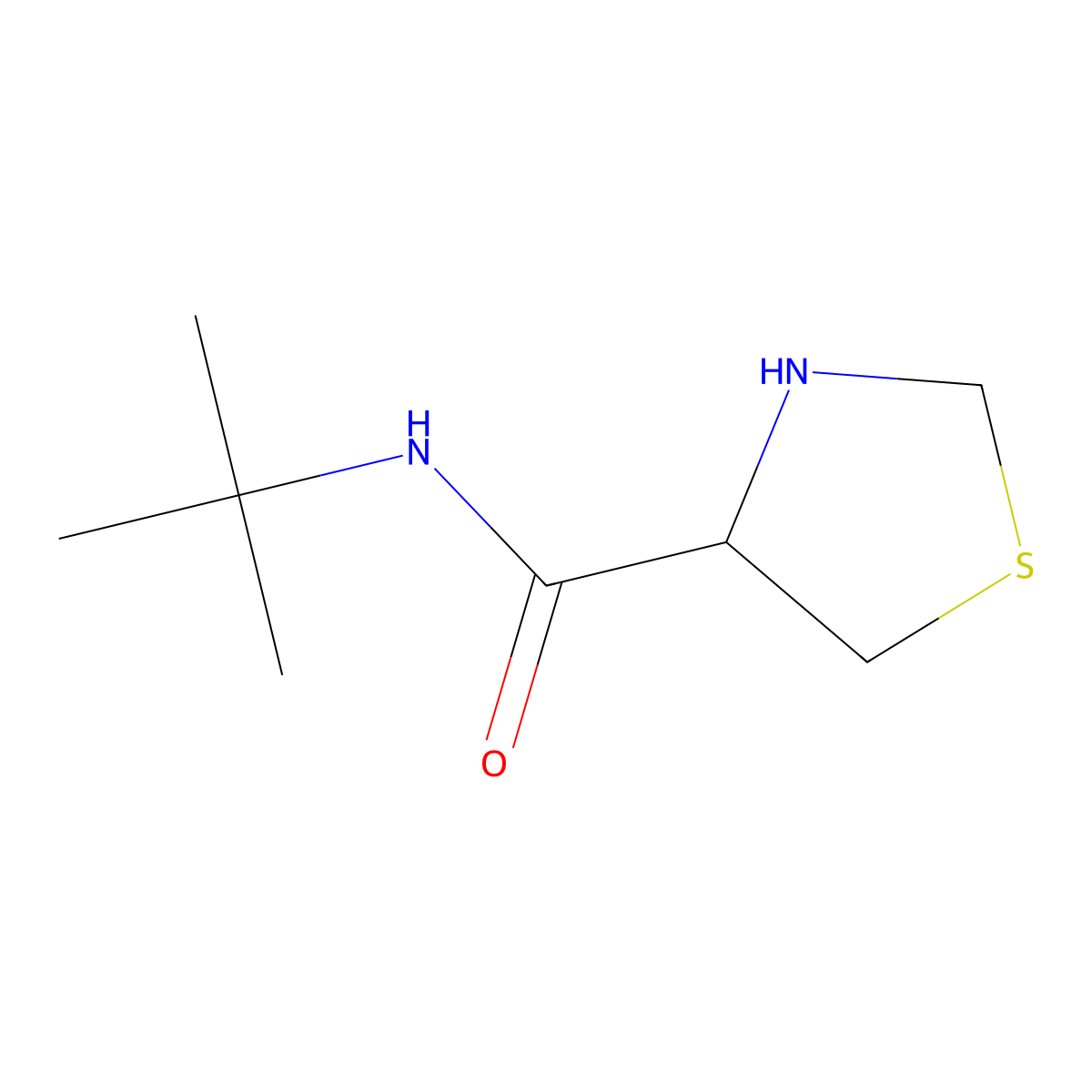 N-(Tert-butyl)thiazolidine-4-carboxamide molecular structure, CAS 1161069-98-2