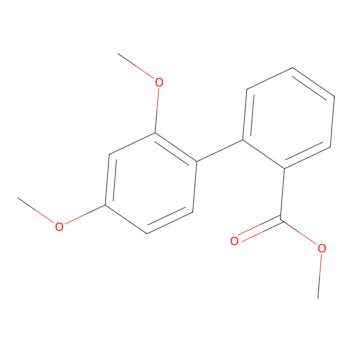 Methyl 2',4'-dimethoxy[1,1'-biphenyl]-2-carboxylate molecular structure, CAS 116107-12-1