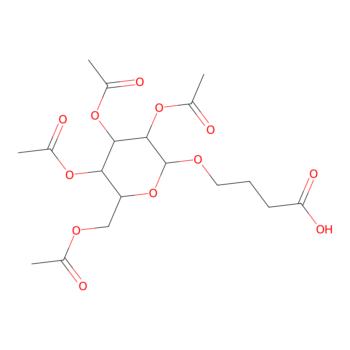 4-[(2,3,4,6-Tetra-O-acetyl-beta-D-galactopyranosyl)oxy]butanoic acid molecular structure, CAS 116112-80-2