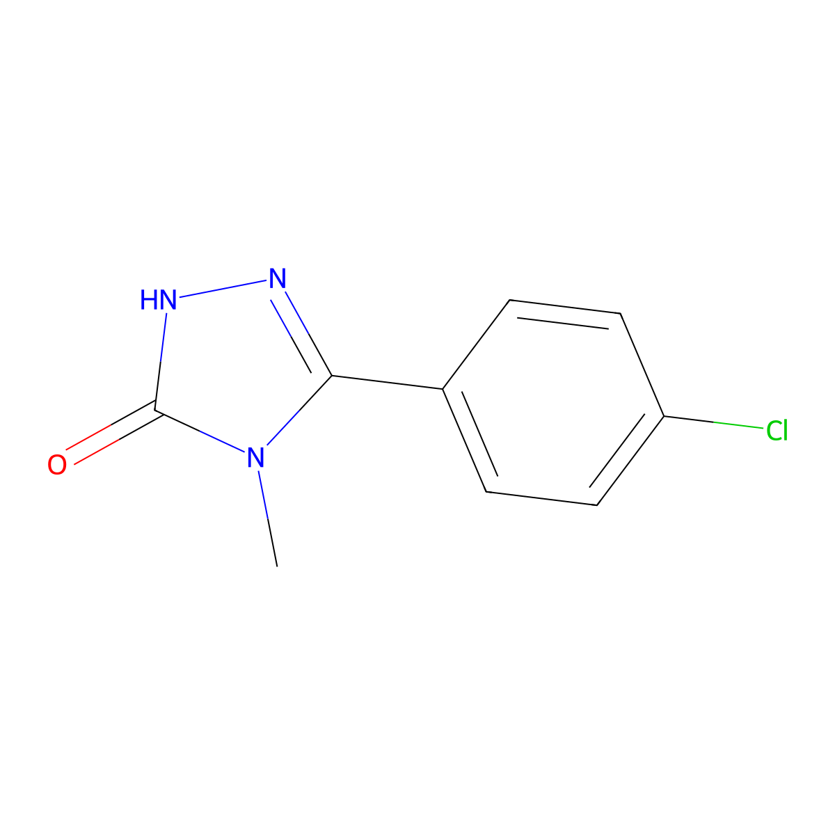 3H-1,2,4-Triazol-3-one, 2,4-dihydro-5-(4-chlorophenyl)-4-methyl- molecular structure, CAS 116114-20-6