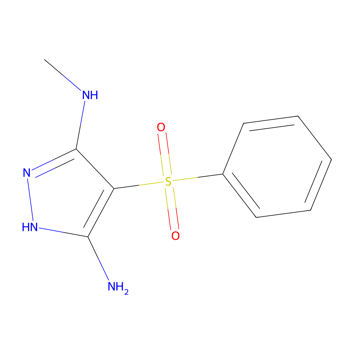 N~3~-methyl-4-(phenylsulfonyl)-1H-pyrazole-3,5-diamine molecular structure, CAS 1161177-06-5