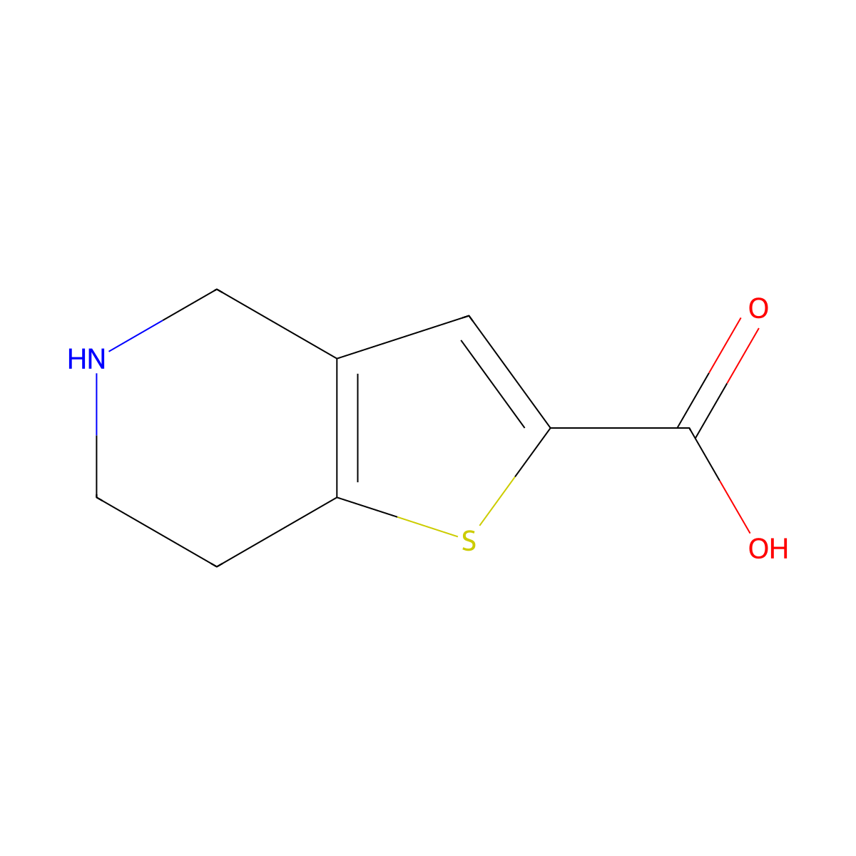 4,5,6,7-Tetrahydrothieno[3,2-c]pyridine-2-carboxylic acid molecular structure, CAS 116118-98-0