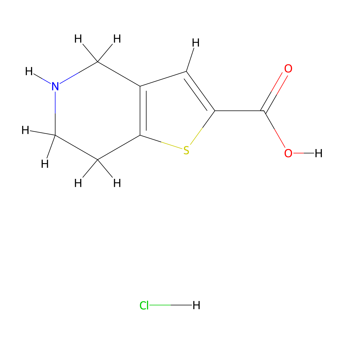 4,5,6,7-Tetrahydrothieno[3,2-c]pyridine-2-carboxylic acid hydrochloride molecular structure, CAS 116118-99-1