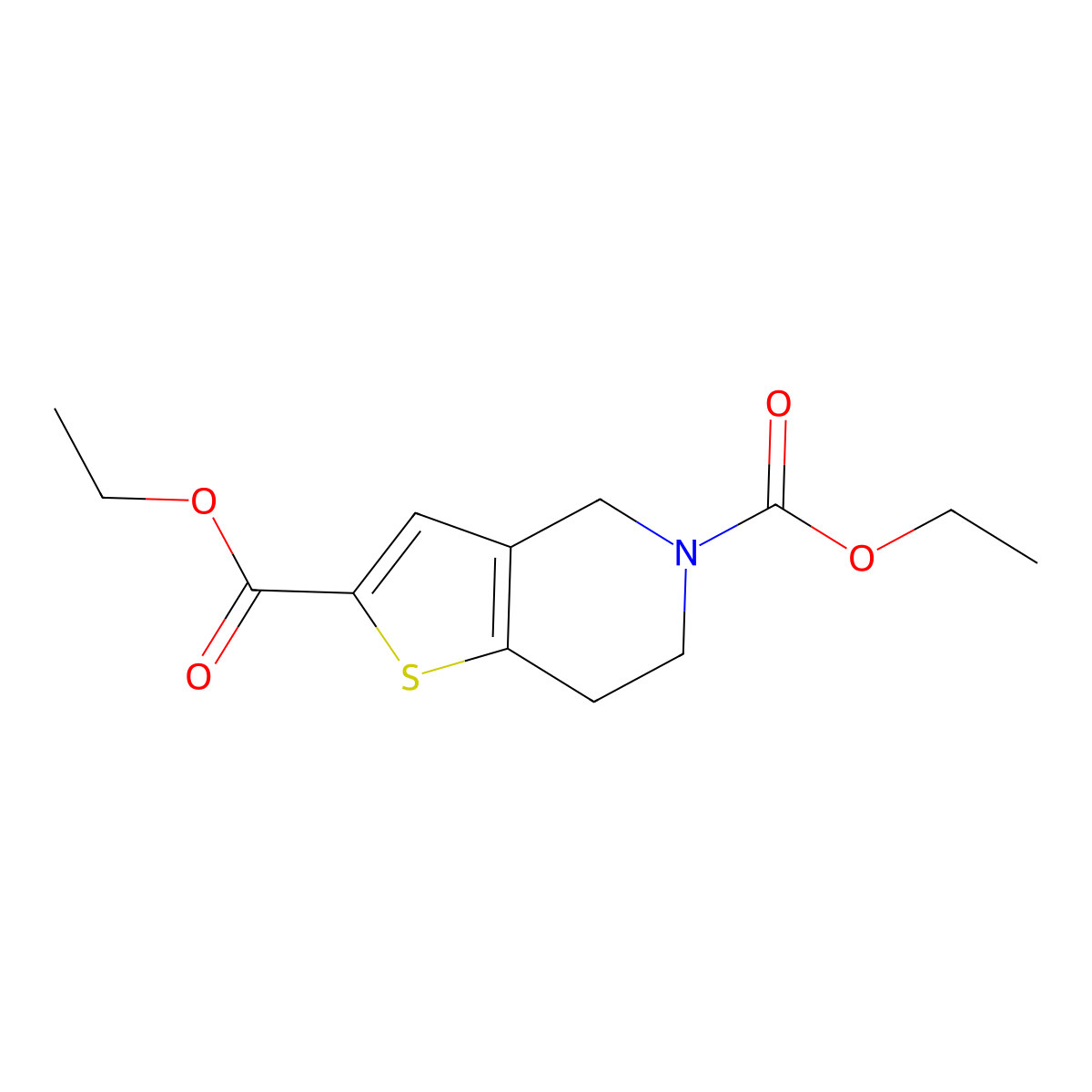 Diethyl 6,7-dihydrothieno[3,2-c]pyridine-2,5(4H)-dicarboxylate molecular structure, CAS 116119-00-7