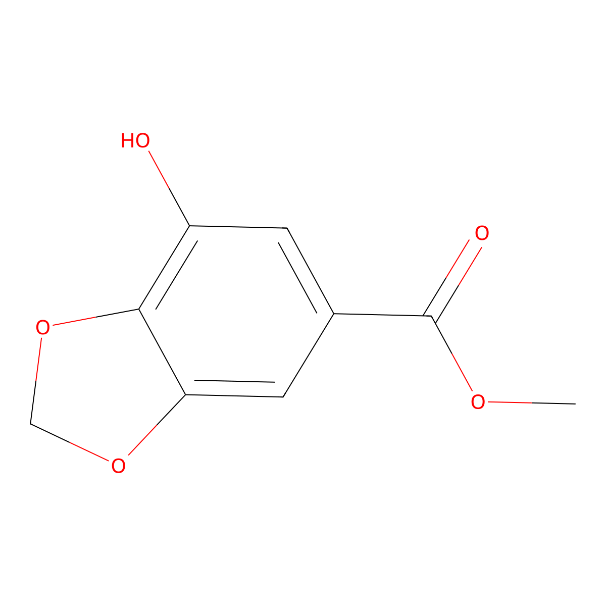Methyl 7-hydroxybenzo[d][1,3]dioxole-5-carboxylate molecular structure, CAS 116119-01-8