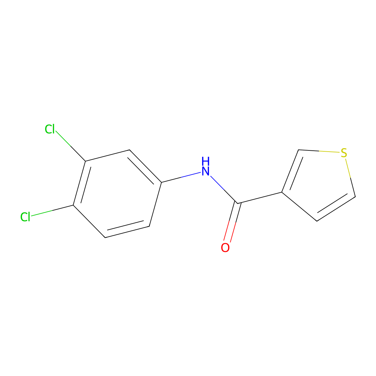 N-(3,4-dichlorophenyl)thiophene-3-carboxamide molecular structure, CAS 1161204-95-0