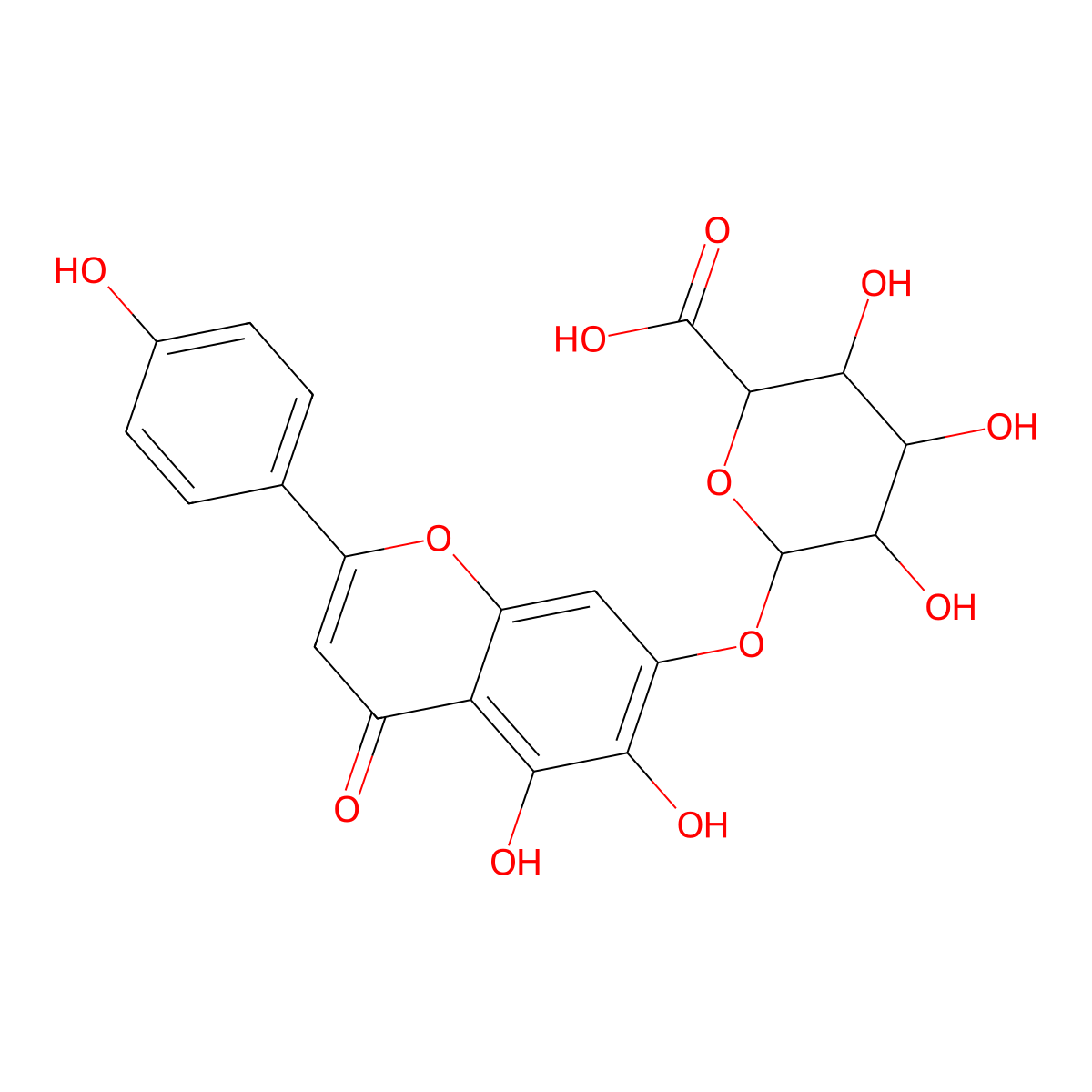 Breviscapine molecular structure, CAS 116122-36-2