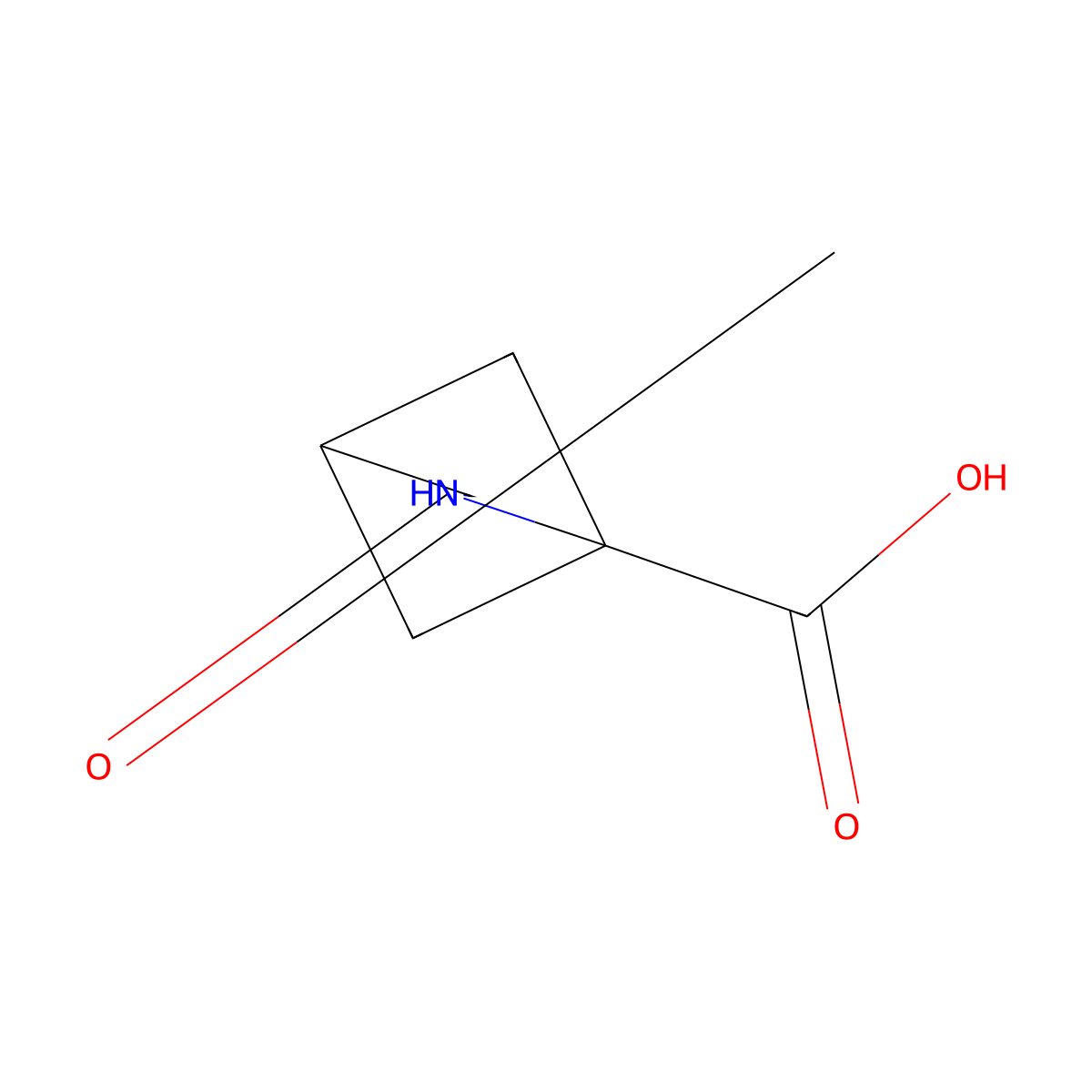 3-Oxo-2-azabicyclo[2.1.1]hexane-1-carboxylic acid molecular structure, CAS 116128-98-4