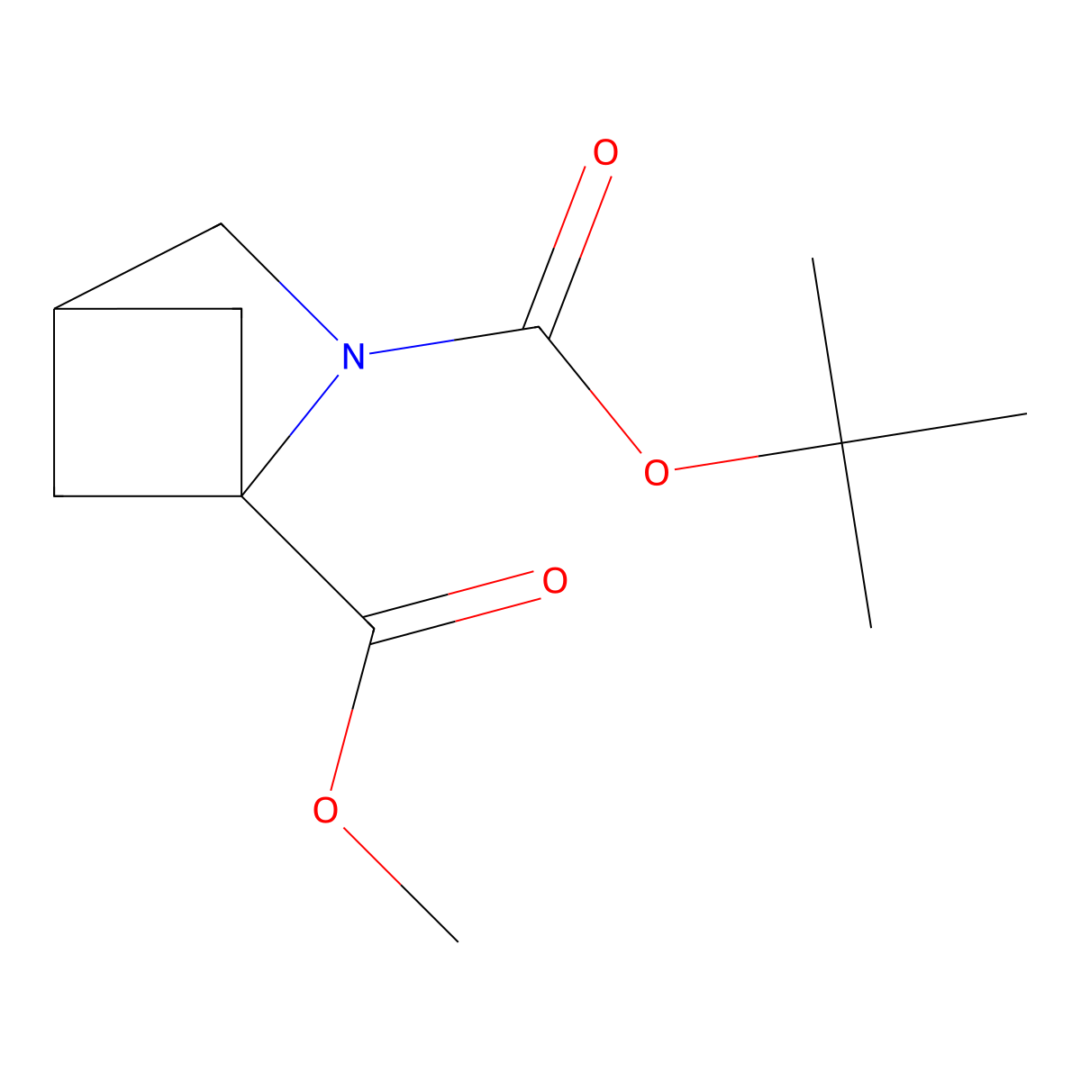 2-Tert-butyl 1-methyl 2-azabicyclo[2.1.1]hexane-1,2-dicarboxylate molecular structure, CAS 116129-01-2