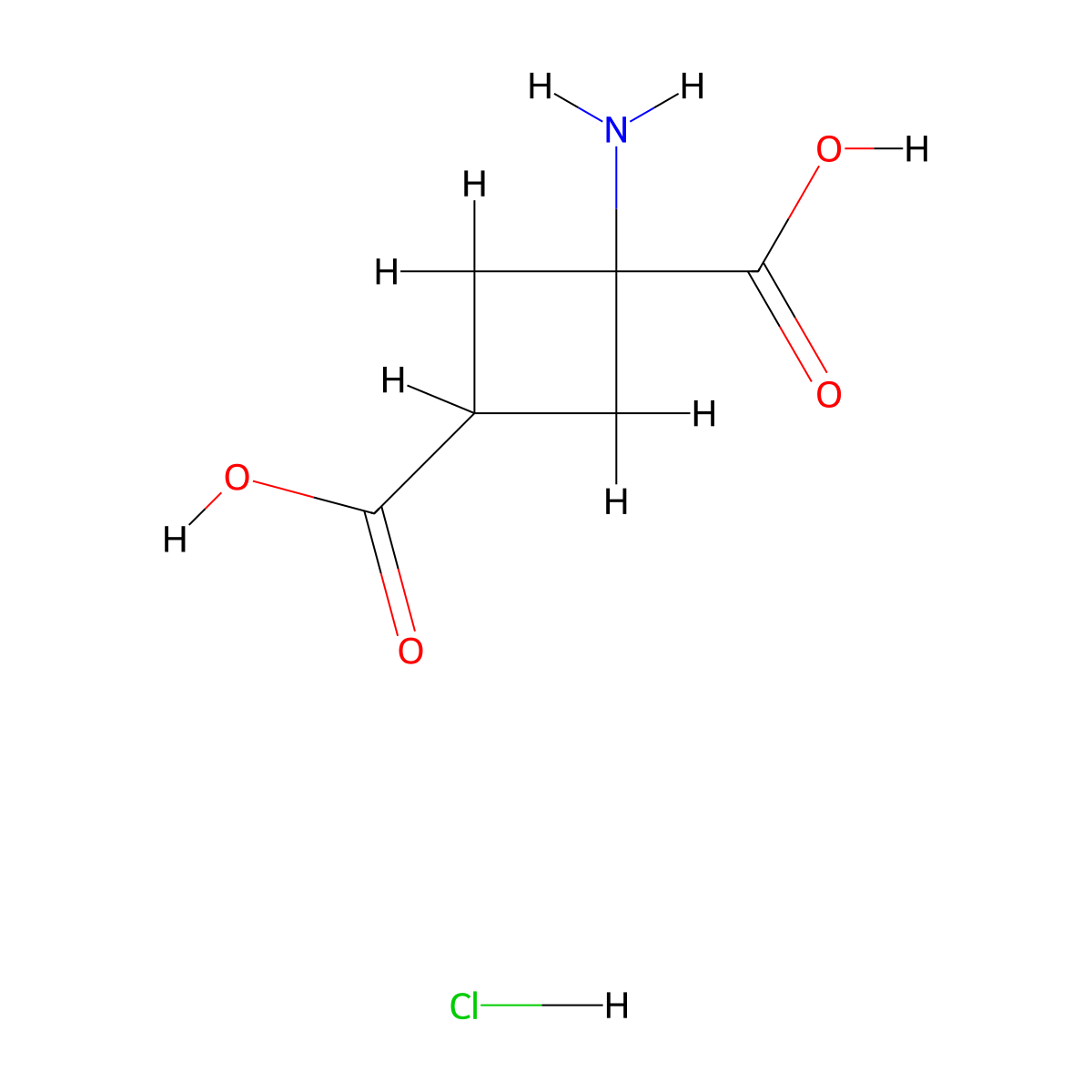Cis(1-aminocyclobutane-1,3-dicarboxylic acid) hydrochloride molecular structure, CAS 116129-08-9