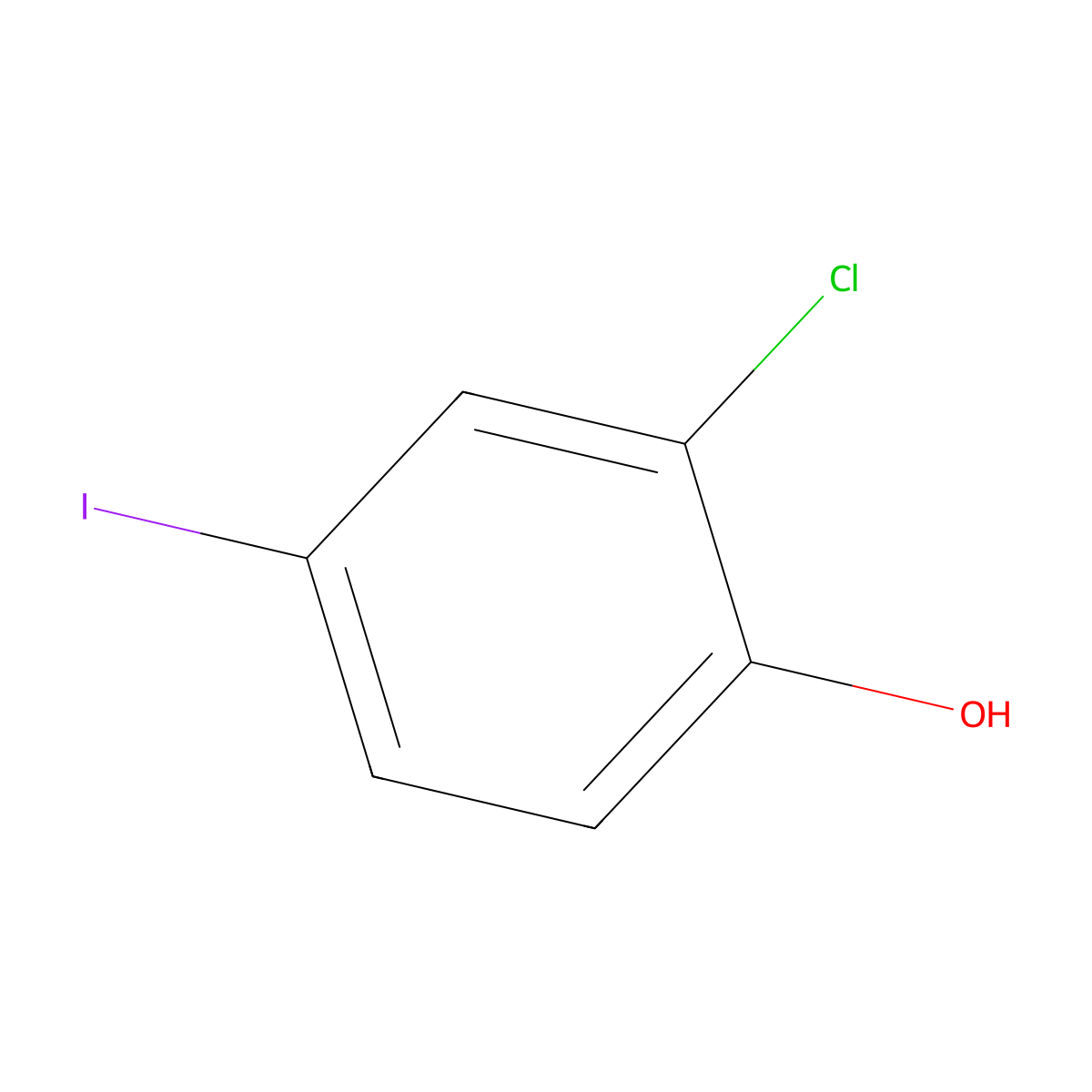 2-Chloro-4-iodophenol molecular structure, CAS 116130-33-7
