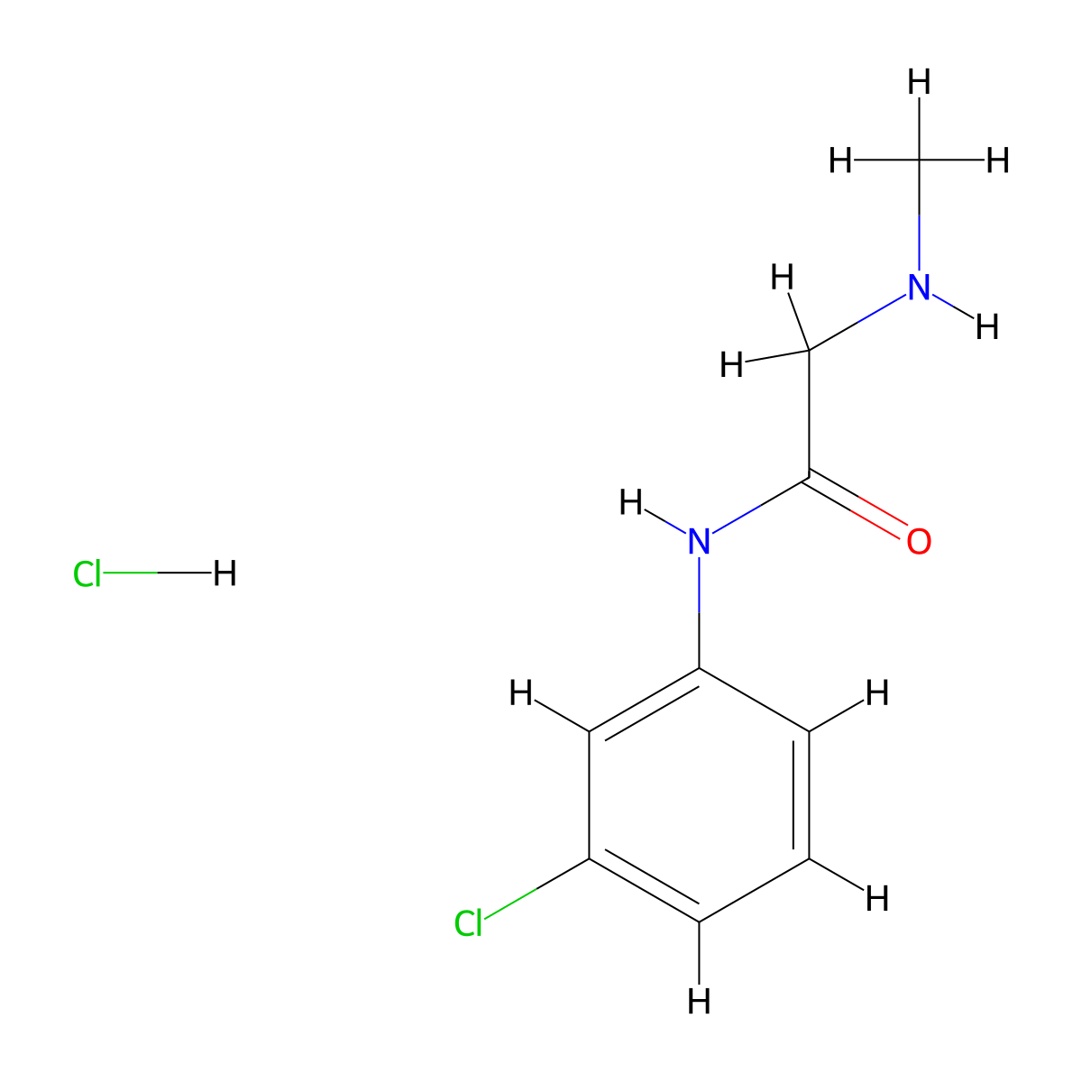 N-(3-chlorophenyl)-2-(methylamino)acetamide hydrochloride molecular structure, CAS 116133-19-8