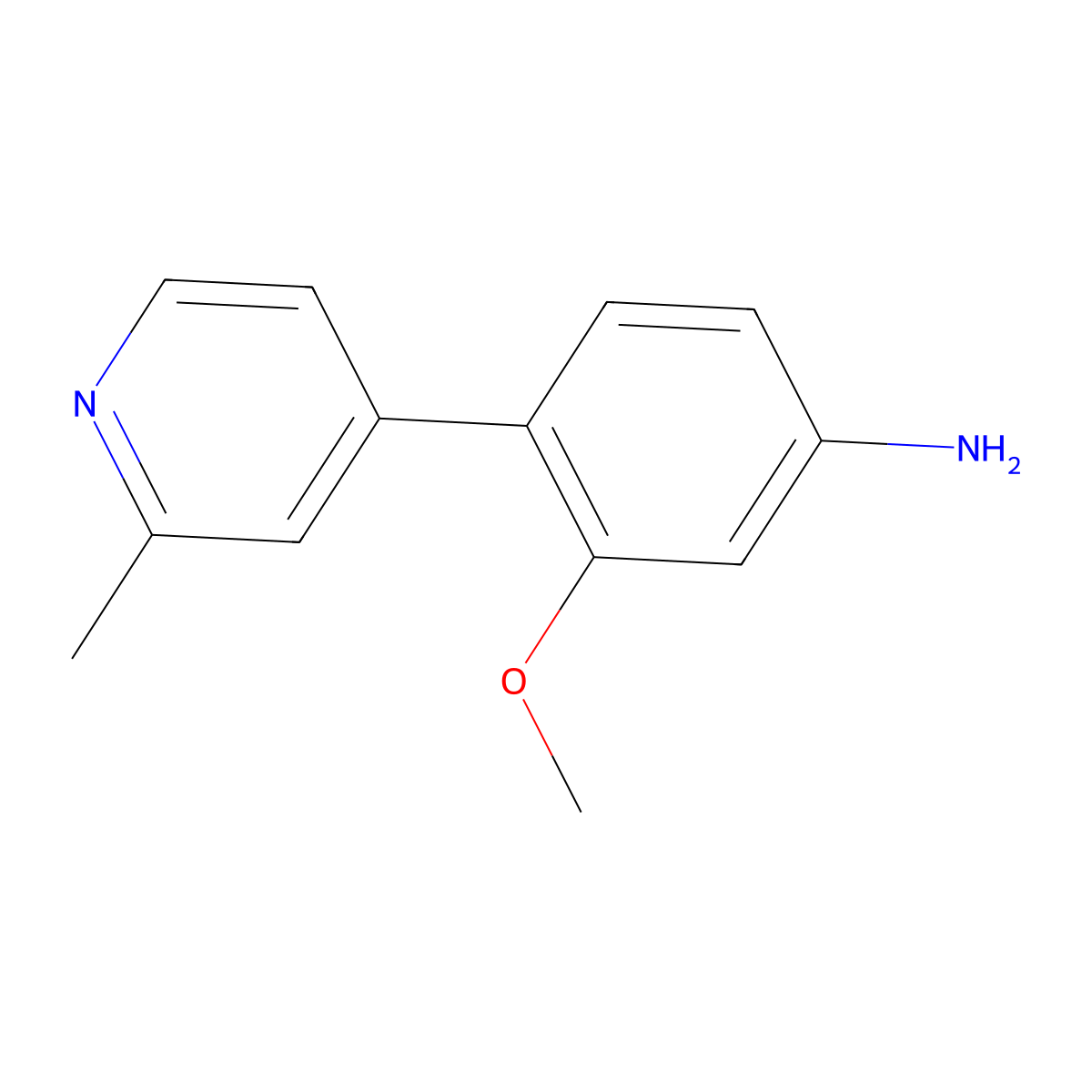3-Methoxy-4-(2-methylpyridin-4-yl)benzenamine molecular structure, CAS 1161361-88-1