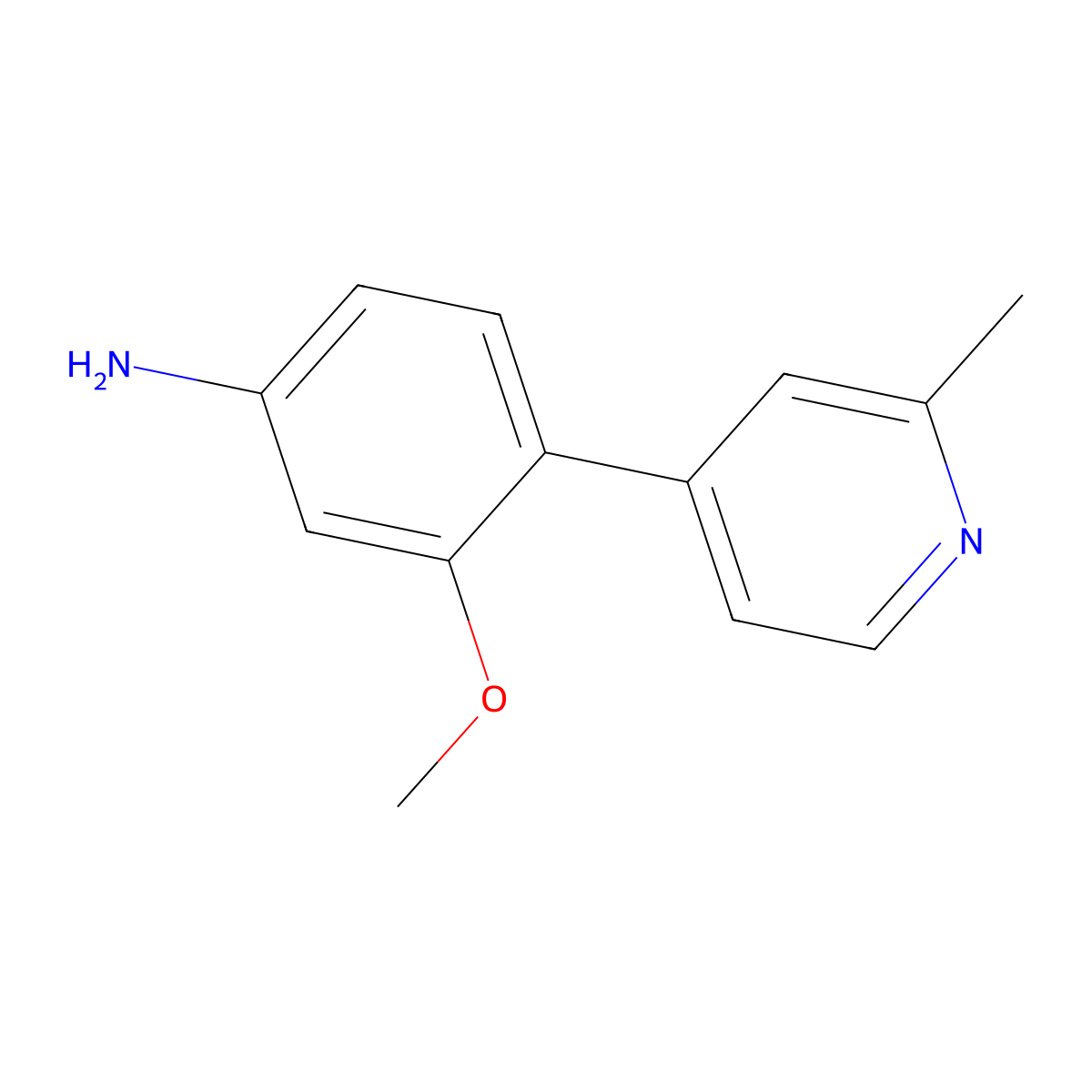 3-Methoxy-4-(2-methylpyridin-4-yl)benzenamine molecular structure, CAS 1161361-88-1