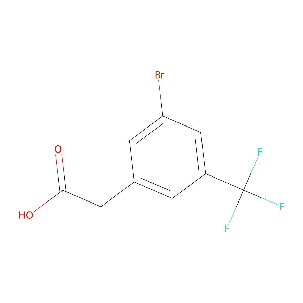 3-Bromo-5-(trifluoromethyl)phenylacetic acid molecular structure, CAS 1161362-01-1