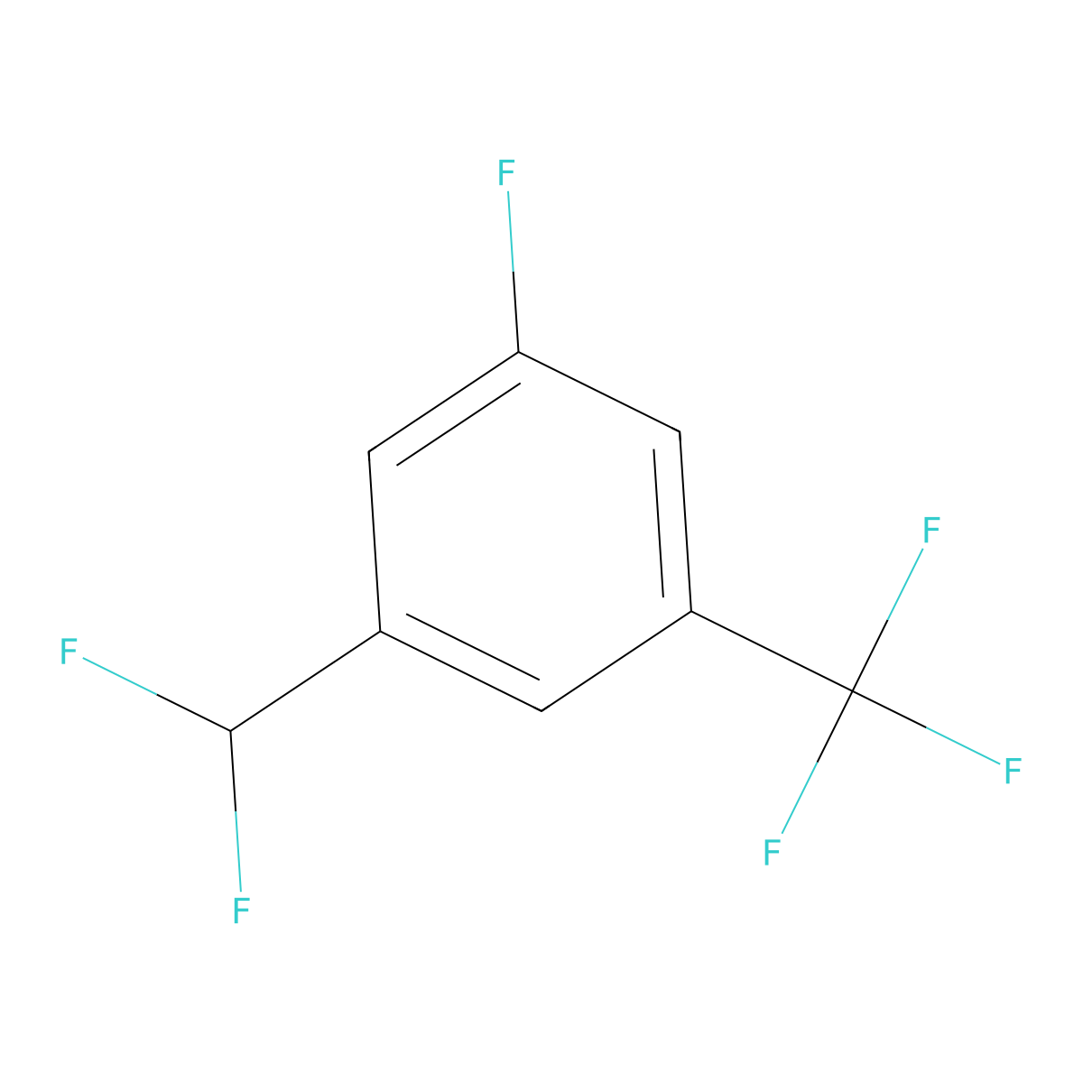 1-(Difluoromethyl)-3-fluoro-5-(trifluoromethyl)benzene molecular structure, CAS 1161362-03-3