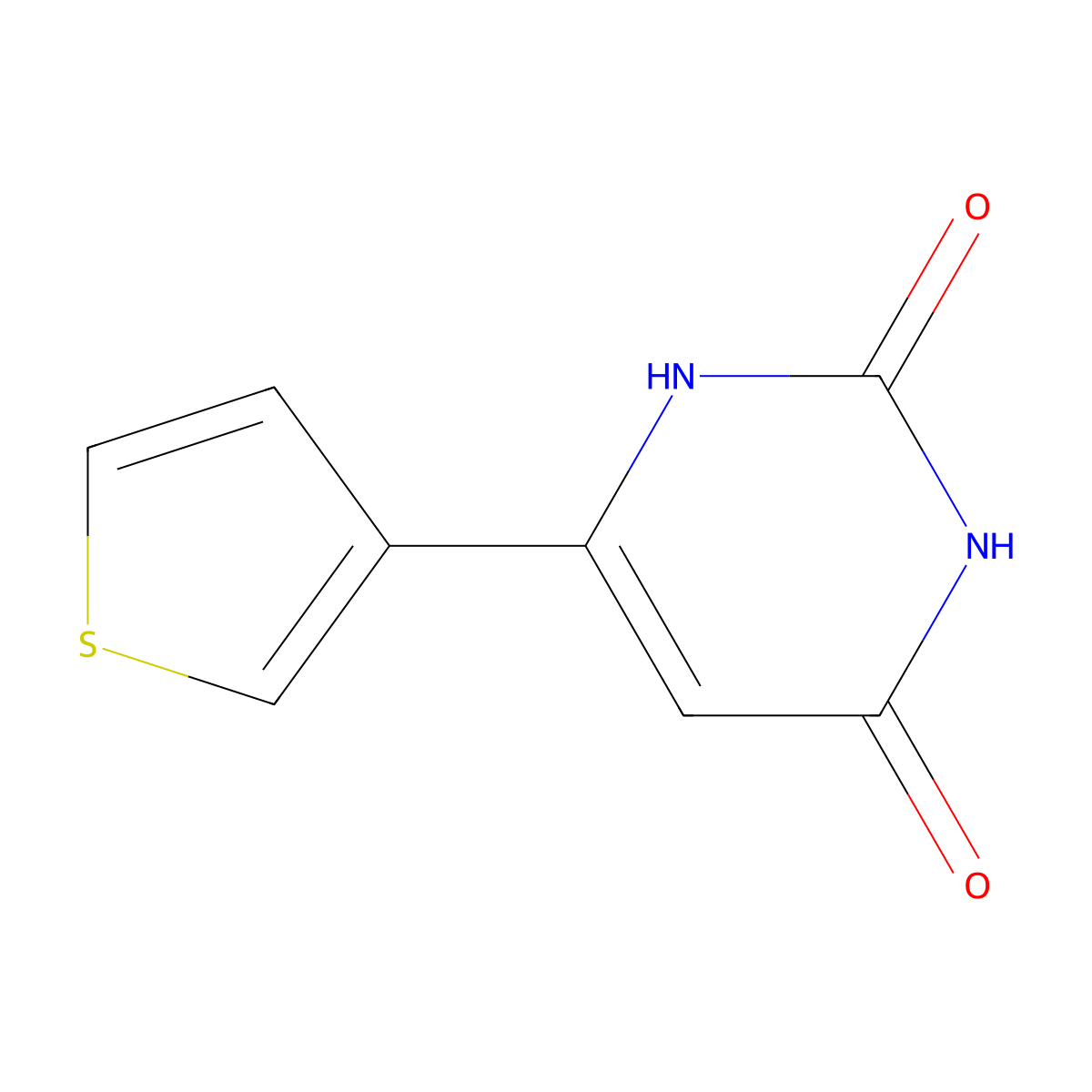 6-(thiophen-3-yl)pyrimidine-2,4(1H,3H)-dione molecular structure, CAS 116137-76-9