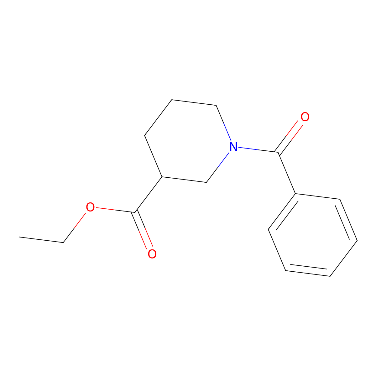 Ethyl 1-benzoyl-3-piperidinecarboxylate molecular structure, CAS 116140-20-6