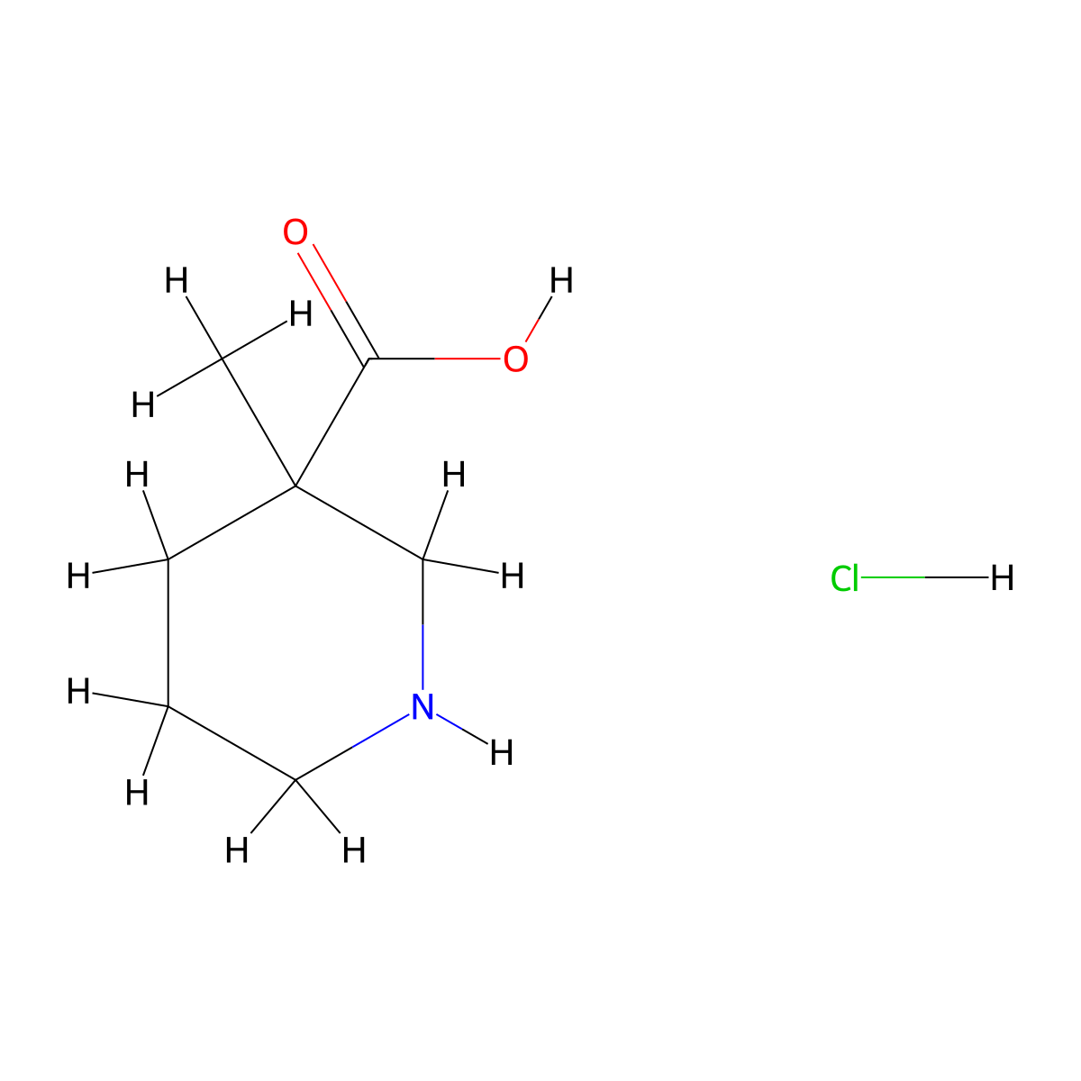 3-Methylpiperidine-3-carboxylic acid hydrochloride molecular structure, CAS 116140-22-8