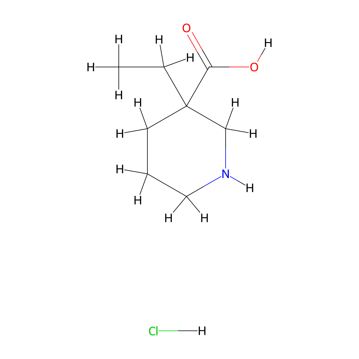 3-Ethylpiperidine-3-carboxylic acid hydrochloride molecular structure, CAS 116140-23-9
