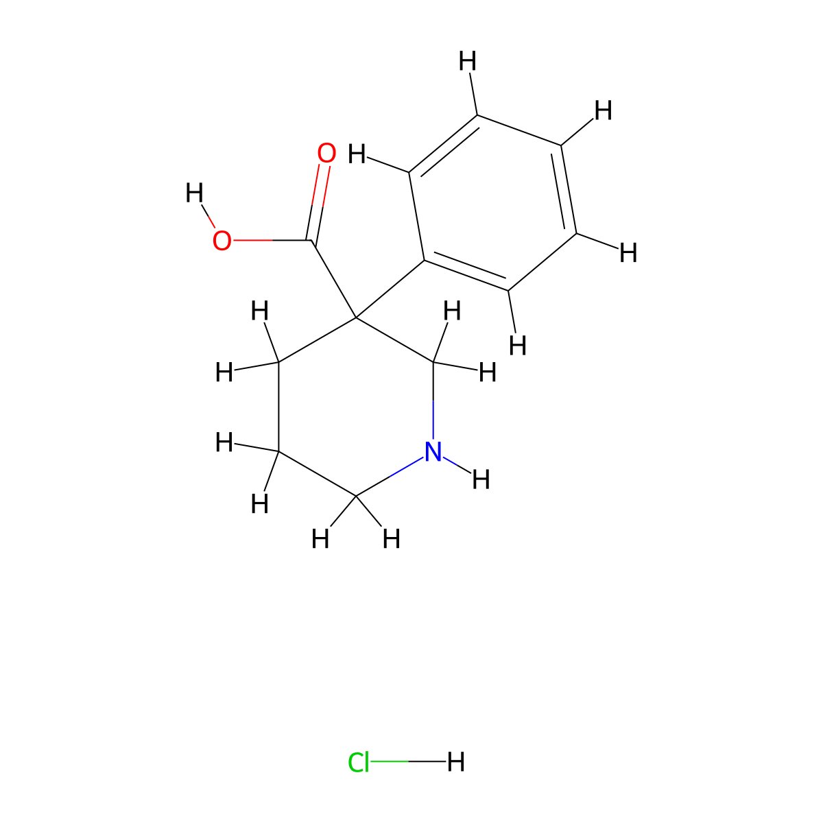 3-Phenylpiperidine-3-carboxylic acid hydrochloride molecular structure, CAS 116140-24-0