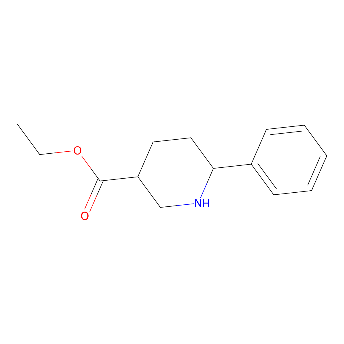 Ethyl 6-phenylpiperidine-3-carboxylate molecular structure, CAS 116140-31-9