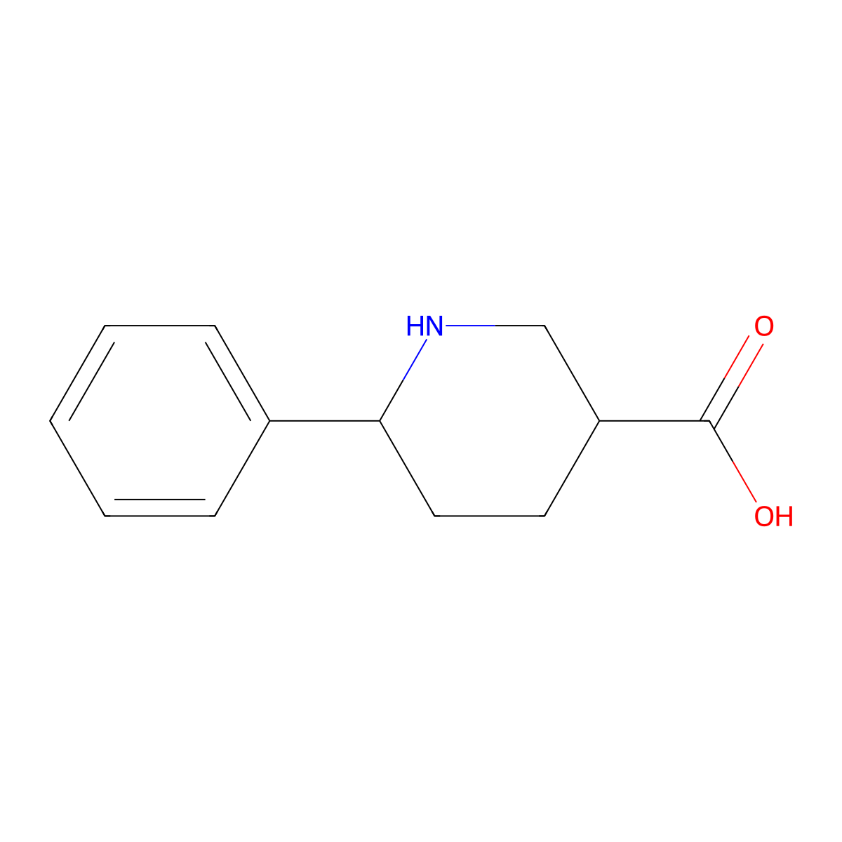 6-Phenylpiperidine-3-carboxylic acid molecular structure, CAS 116140-32-0