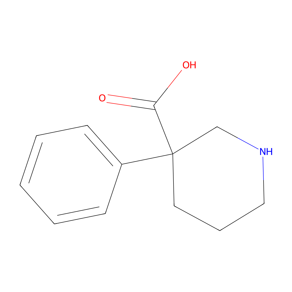 3-Phenylpiperidine-3-carboxylic acid molecular structure, CAS 116140-39-7