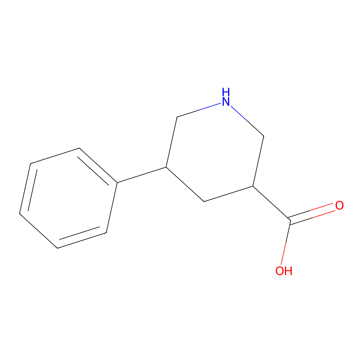 rac-(3R,5R)-5-phenylpiperidine-3-carboxylic acid molecular structure, CAS 116140-53-5