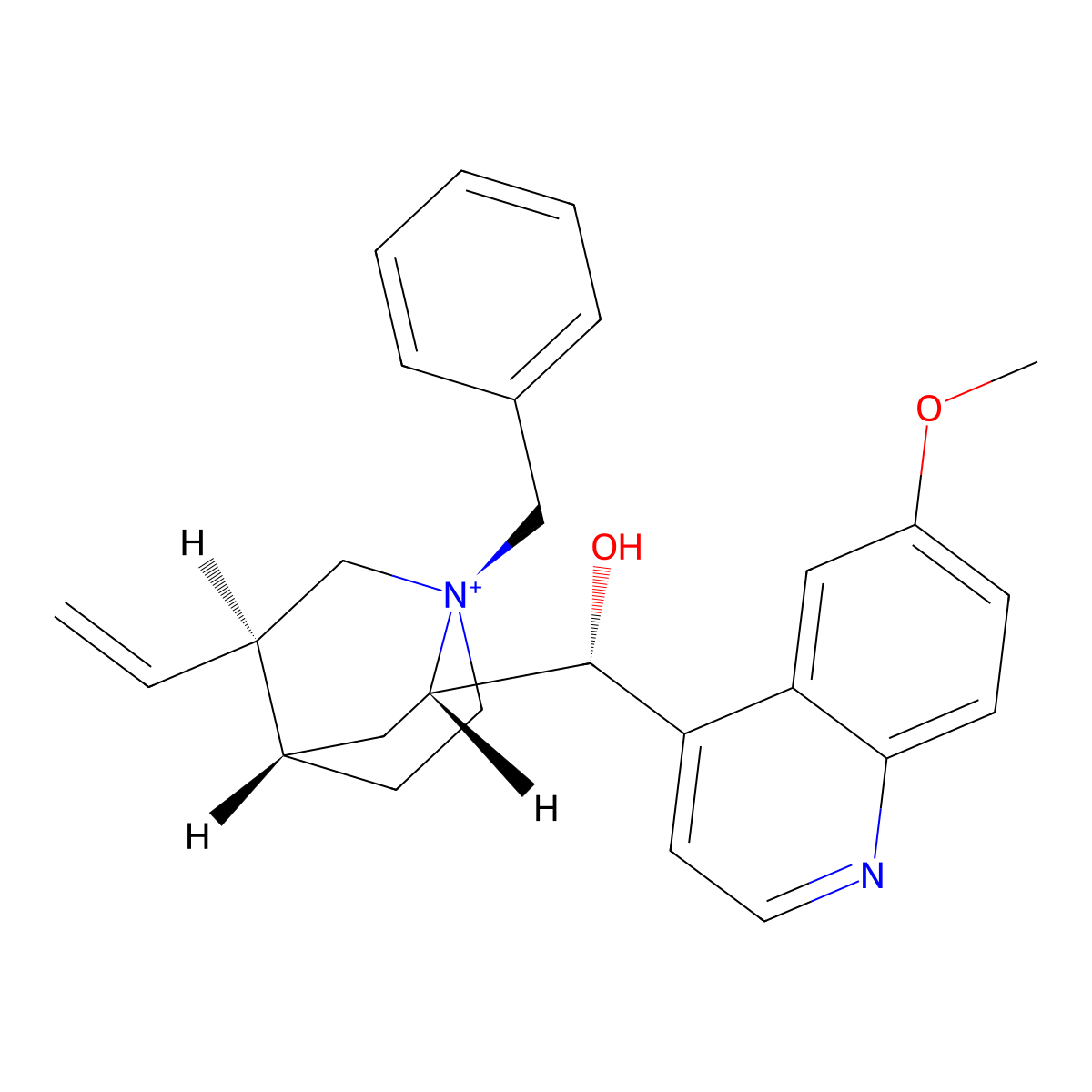 (8alpha,9R)-9-Hydroxy-6'-methoxy-1-(phenylmethyl)cinchonanium molecular structure, CAS 116140-66-0
