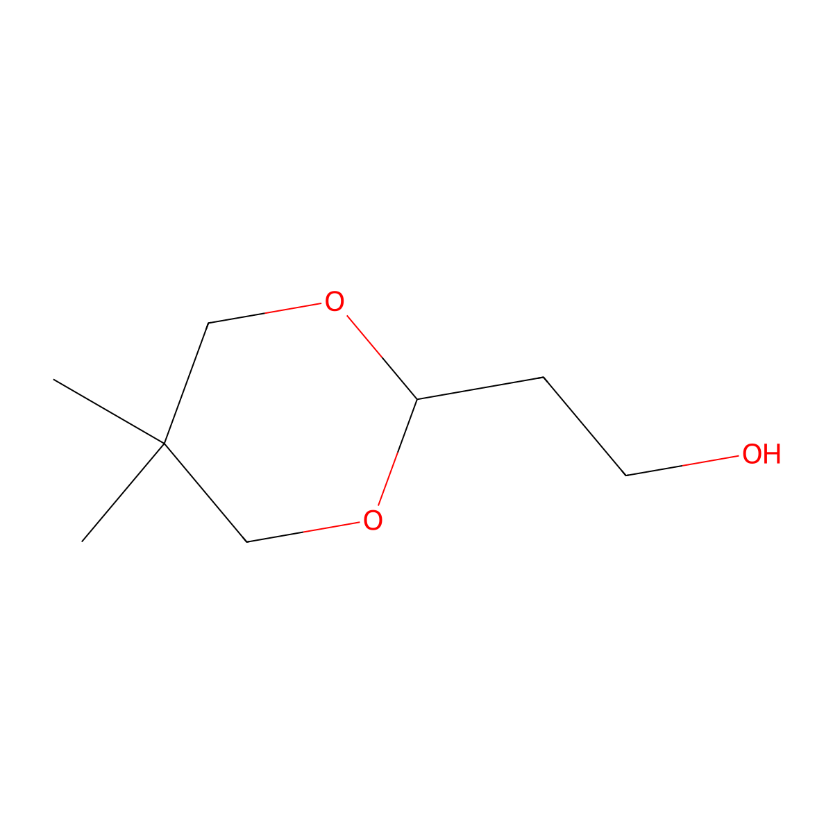 5,5-Dimethyl-1,3-dioxane-2-ethanol molecular structure, CAS 116141-68-5