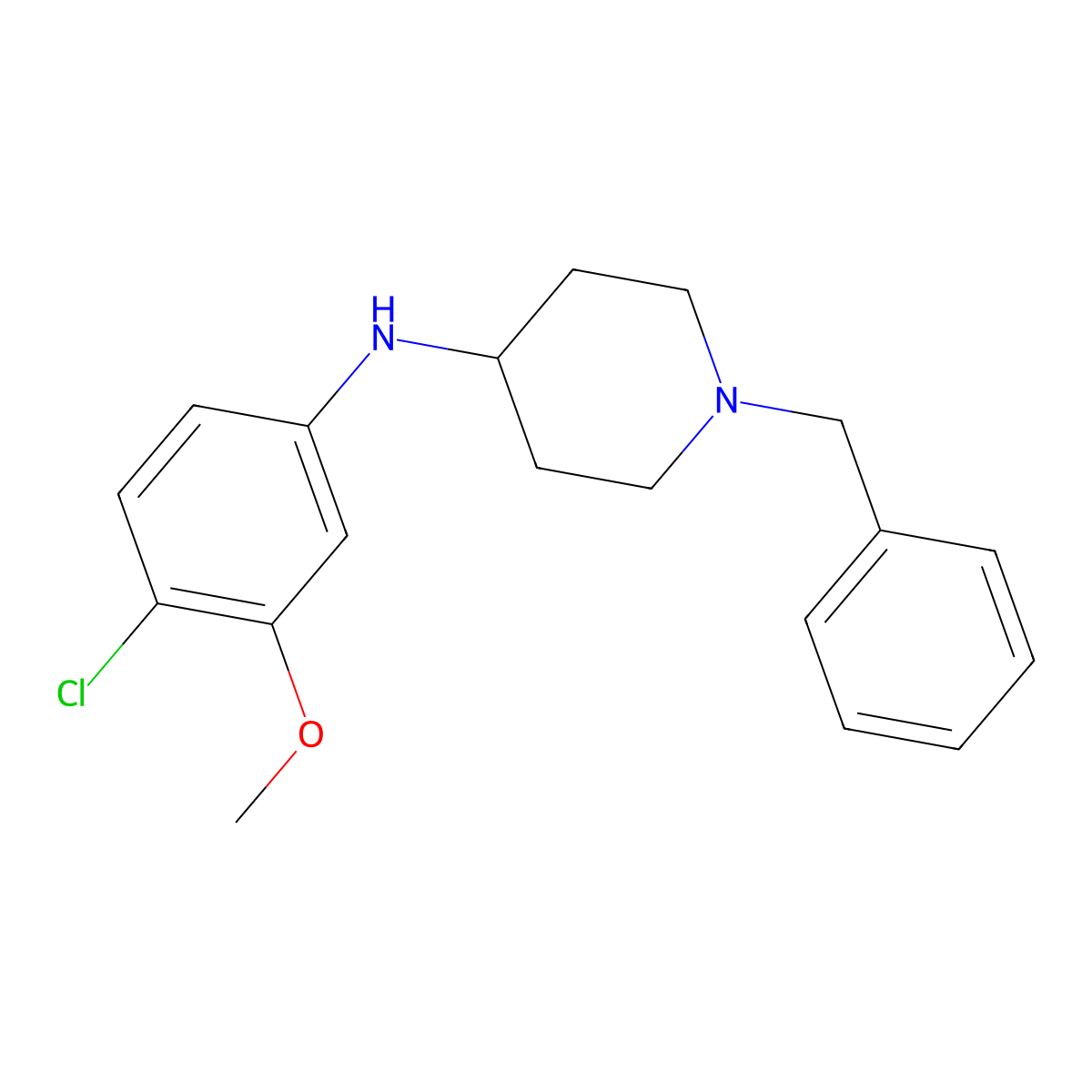 (1-Benzyl-piperidin-4-yl)-(4-chloro-3-methoxy-phenyl)-amine molecular structure, CAS 1161413-01-9