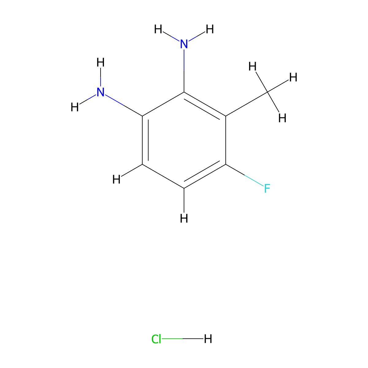 4-Fluoro-3-methylbenzene-1,2-diamine hydrochloride molecular structure, CAS 1161426-63-6