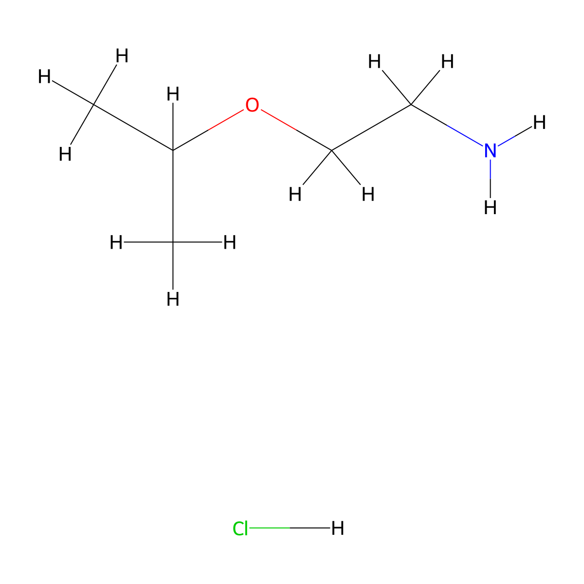 2-(Propan-2-yloxy)ethan-1-amine hydrochloride molecular structure, CAS 1161436-02-7