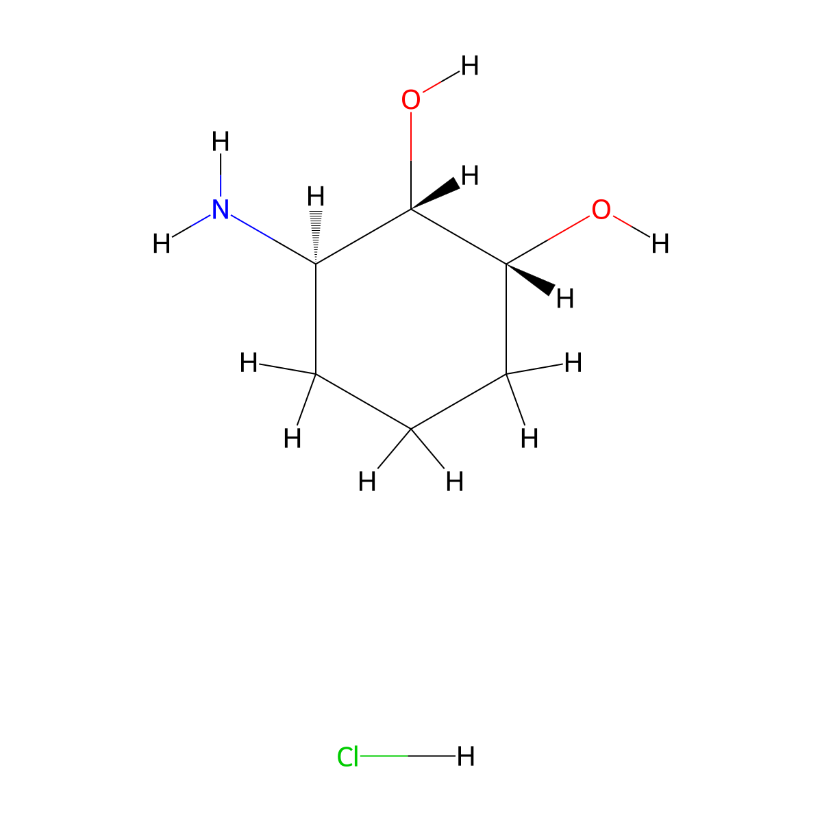 (1R,2S,3R)-3-aminocyclohexane-1,2-diol hydrochloride molecular structure, CAS 1161437-13-3
