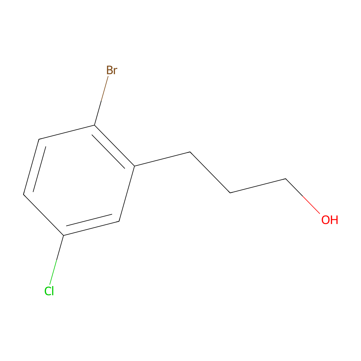 3-(2-Bromo-5-chlorophenyl)propan-1-ol molecular structure, CAS 1161440-69-2