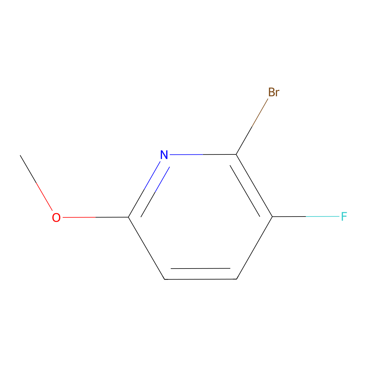 2-Bromo-3-fluoro-6-methoxypyridine molecular structure, CAS 1161497-33-1