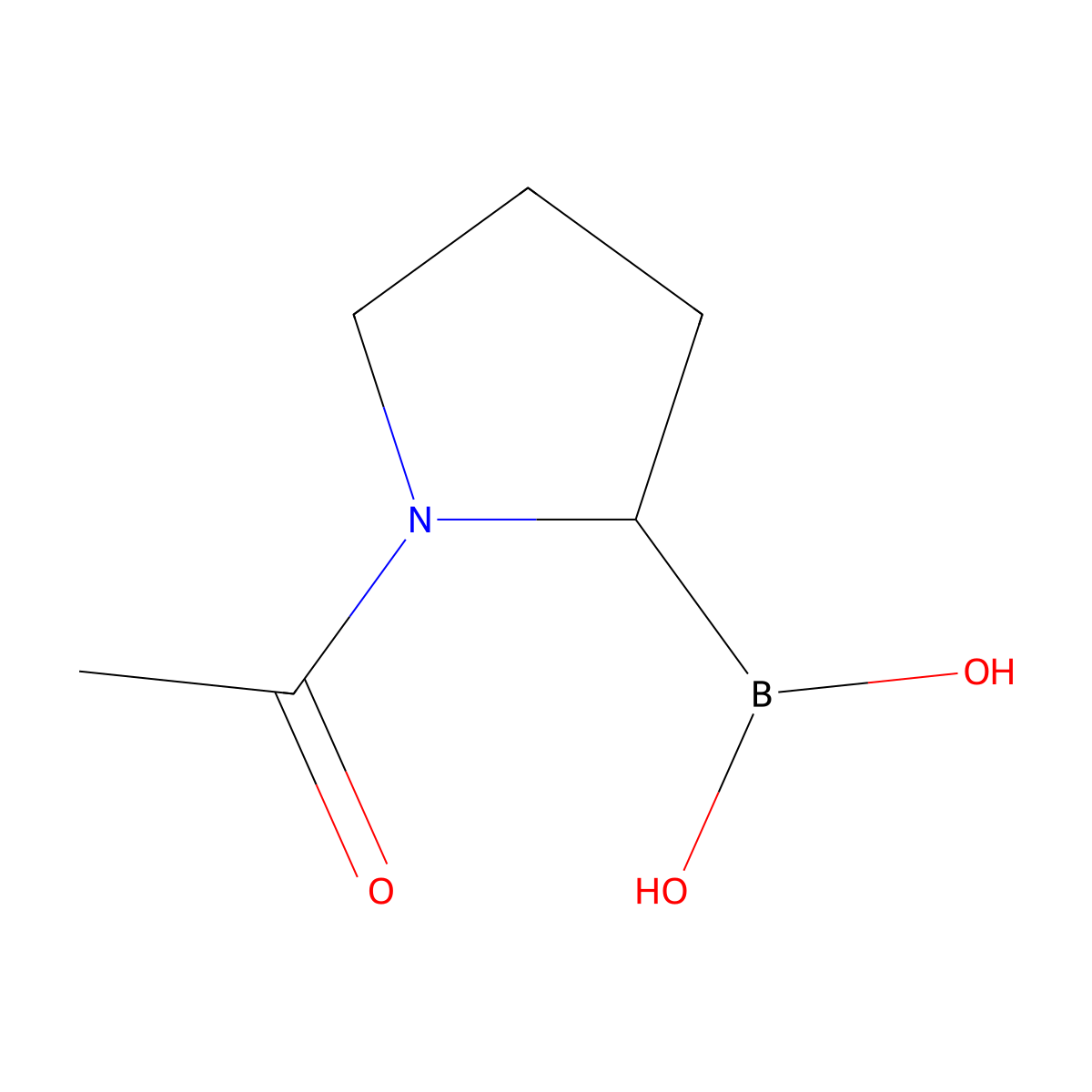 (1-Acetylpyrrolidin-2-yl)boronic acid molecular structure, CAS 116150-20-0