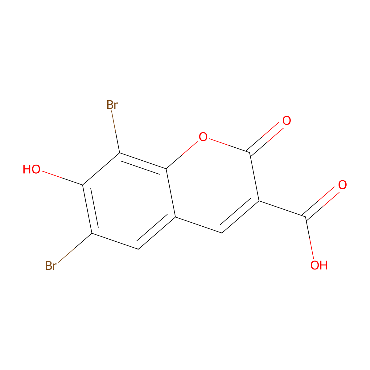 6,8-Dibromo-7-hydroxy-2-oxo-2H-chromene-3-carboxylic acid molecular structure, CAS 116156-51-5
