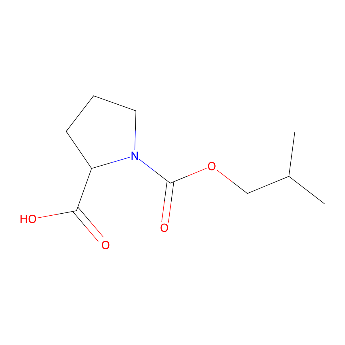 Pyrrolidine-1,2-dicarboxylic acid 1-isobutyl ester molecular structure, CAS 1161601-91-7