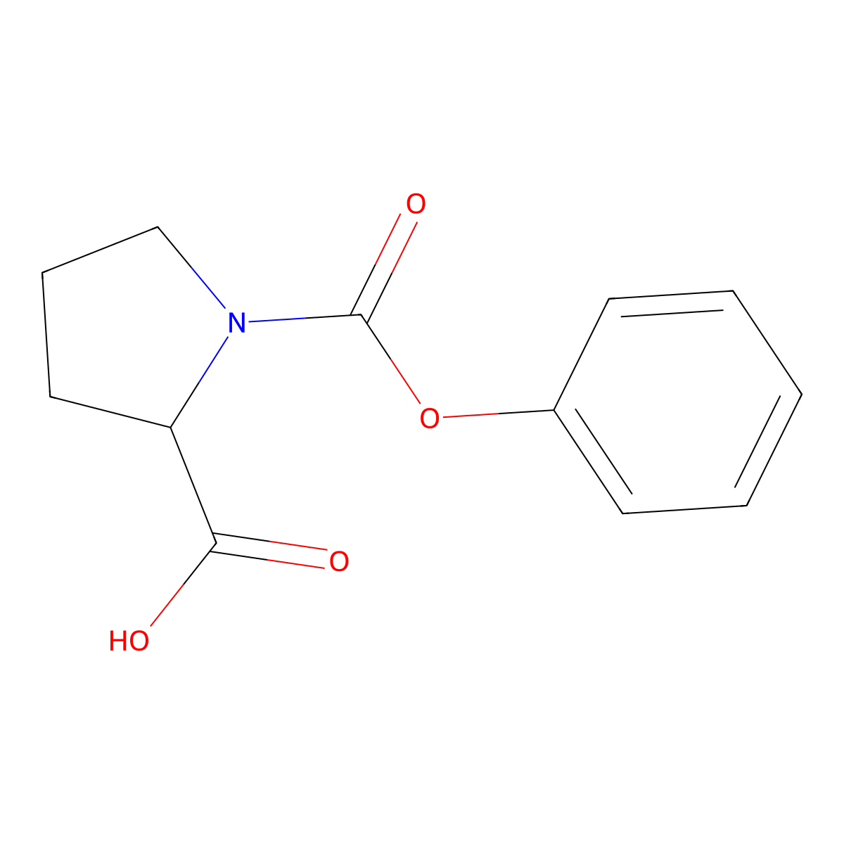 1-(Phenoxycarbonyl)pyrrolidine-2-carboxylic acid molecular structure, CAS 1161602-22-7