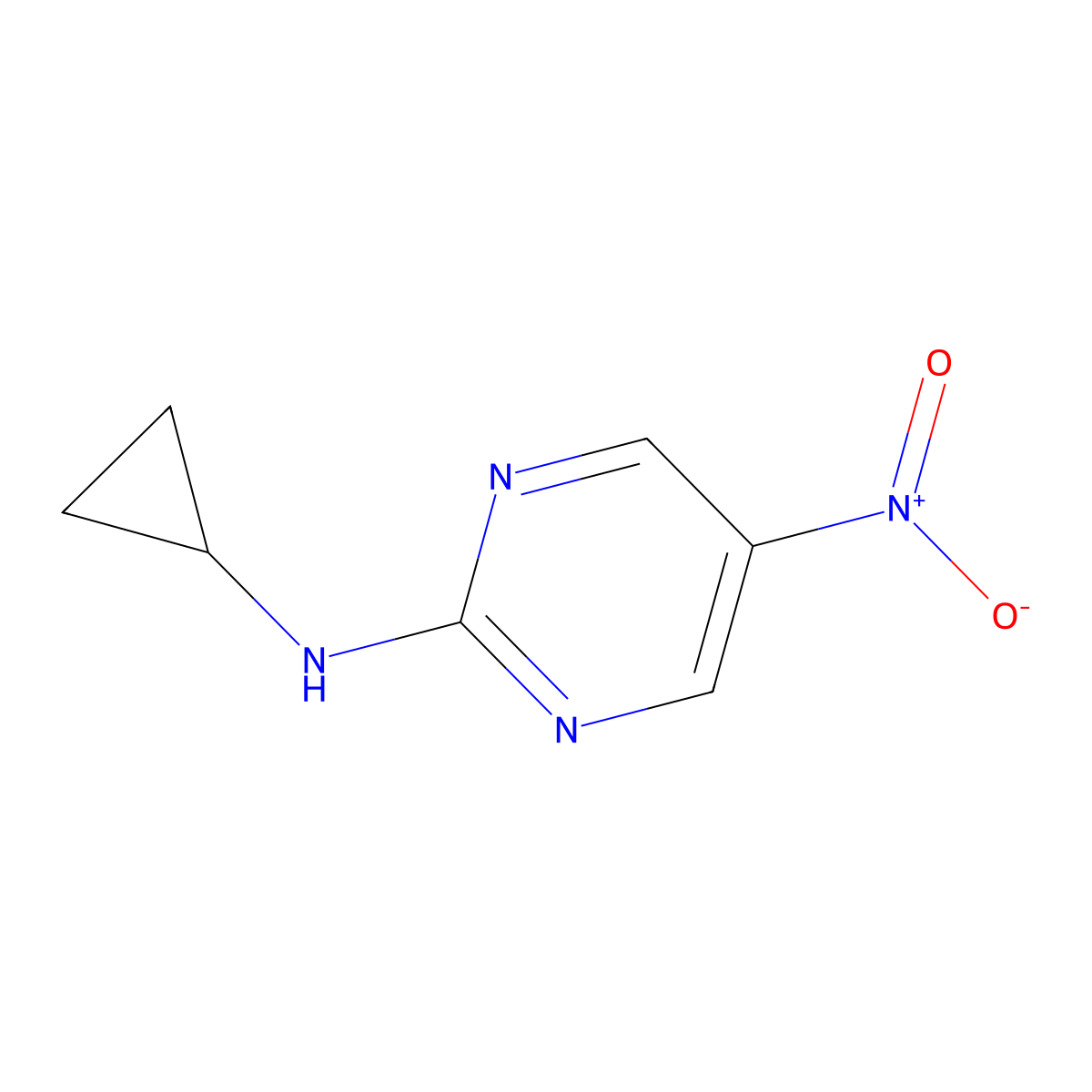 N-cyclopropyl-5-nitropyrimidin-2-amine molecular structure, CAS 1161609-25-1