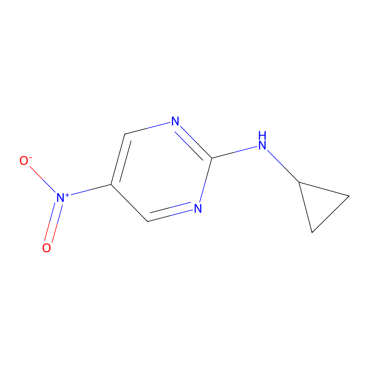 N-cyclopropyl-5-nitropyrimidin-2-amine molecular structure, CAS 1161609-25-1