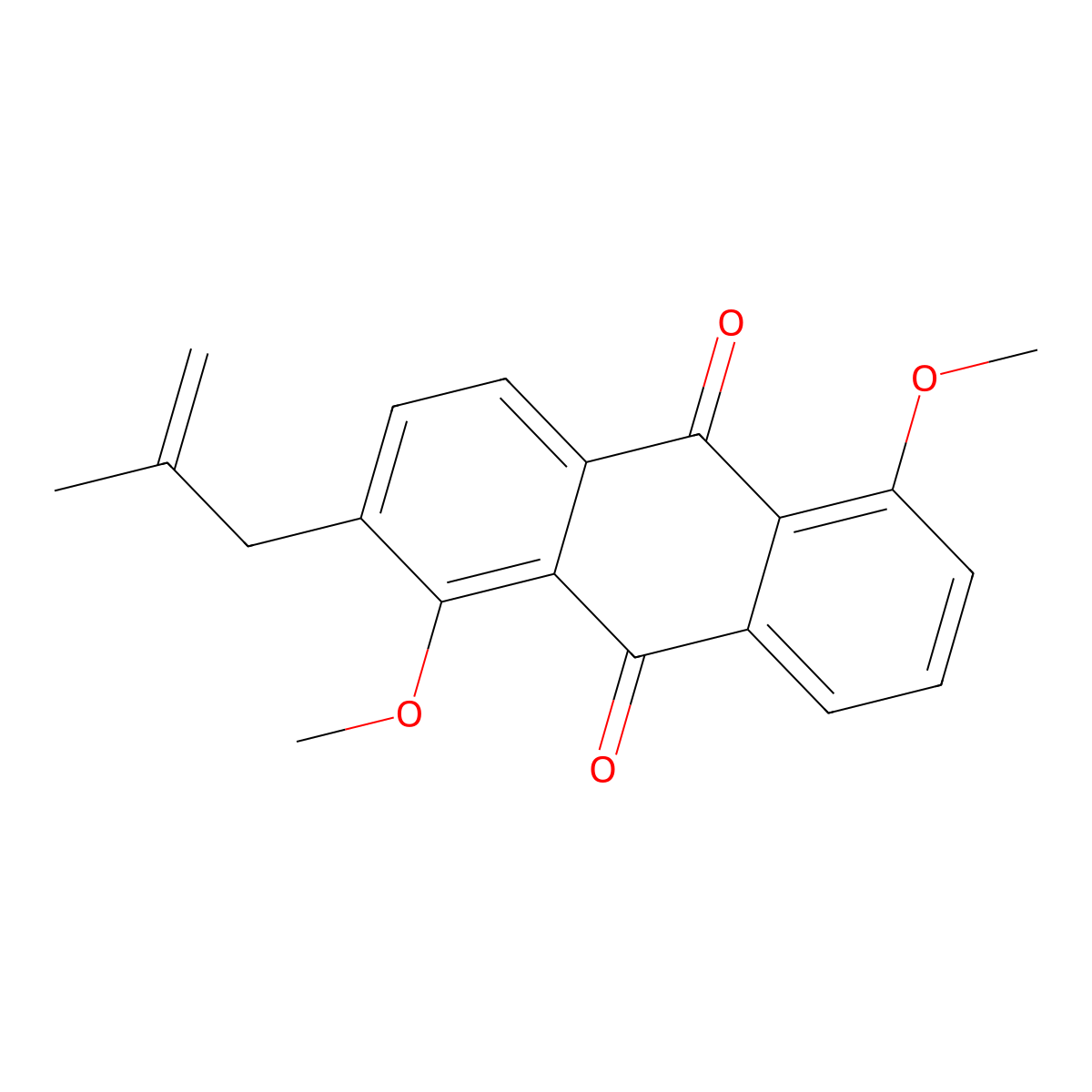 9,10-Anthracenedione, 1,5-dimethoxy-2-(2-methyl-2-propenyl)- molecular structure, CAS 116162-03-9