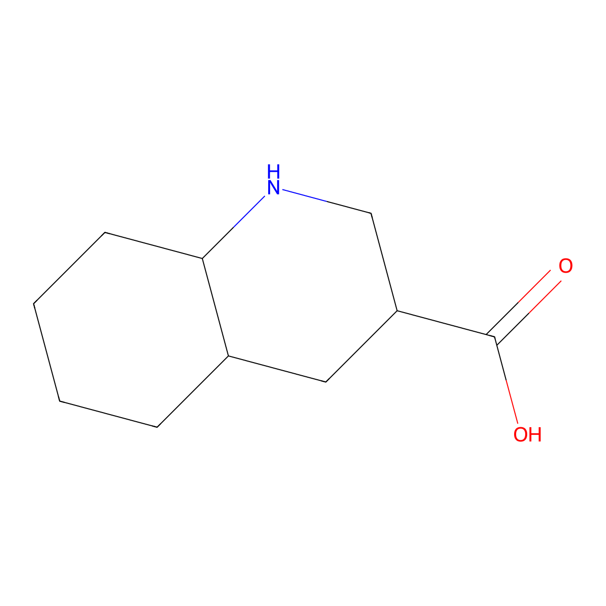 Decahydroquinoline-3-carboxylic acid molecular structure, CAS 116162-25-5