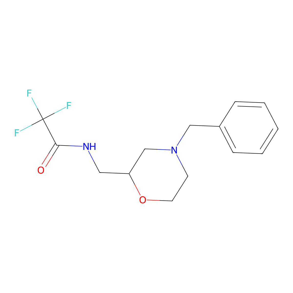 N-[(4-benzylmorpholin-2-yl)methyl]-2,2,2-trifluoroacetamide molecular structure, CAS 116163-26-9